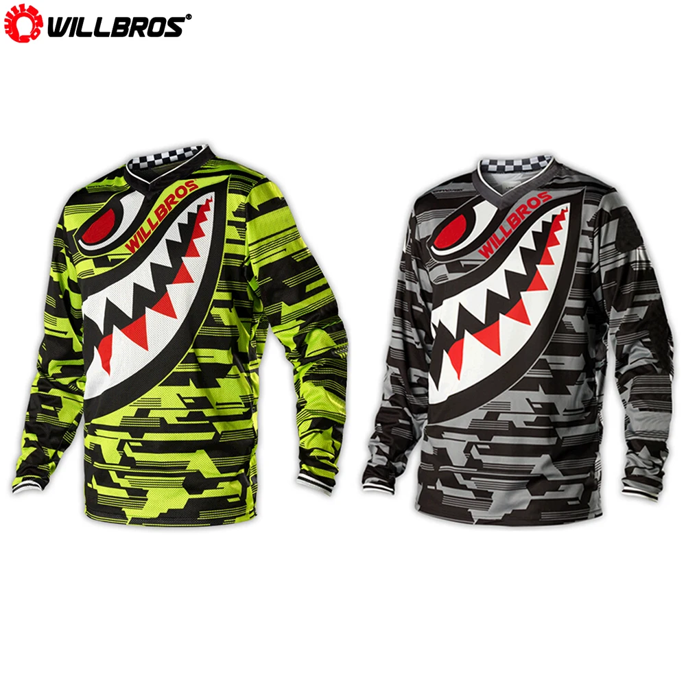 

Willbros GP Air P-51 Jersey Motocross Motorbike MTB BMX Bike Offroad Motorcycle Scooter Street Moto Long Sleeve Mens