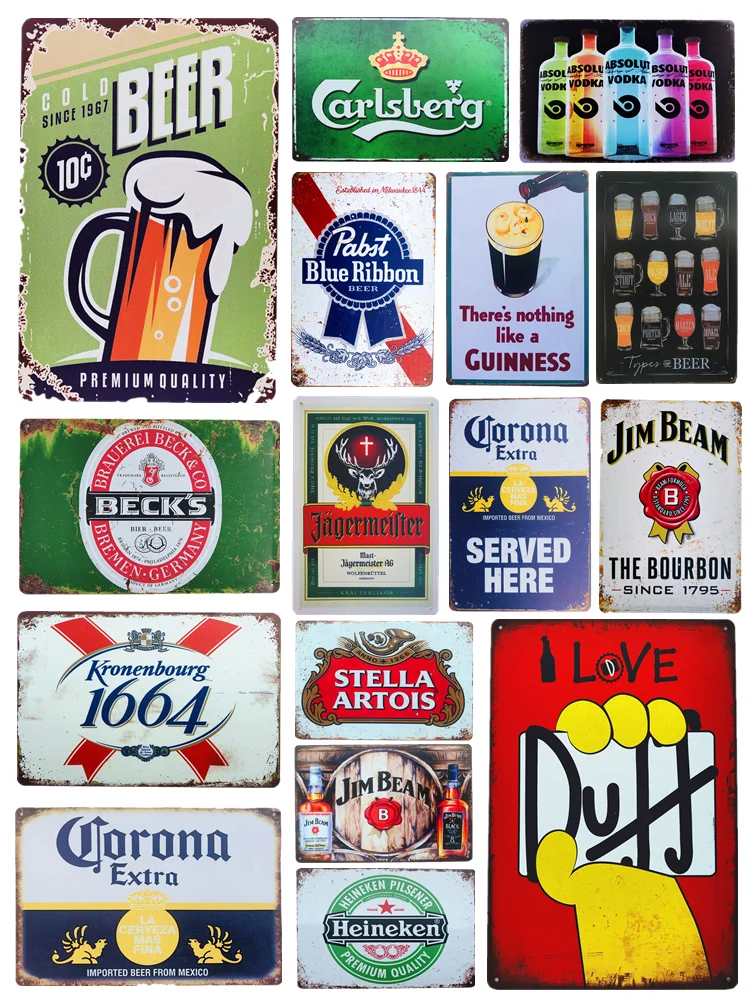 

Corona Vintage Beer Whiskey Metal Tin Signs Plaque Bar Poster Home Wall Decor Man Cave Pub Tavern Decorative Plates