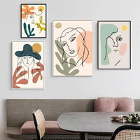 nordic abstract line face posters and prints minimalism figure girl wall art canvas paintings pictures living room home decor