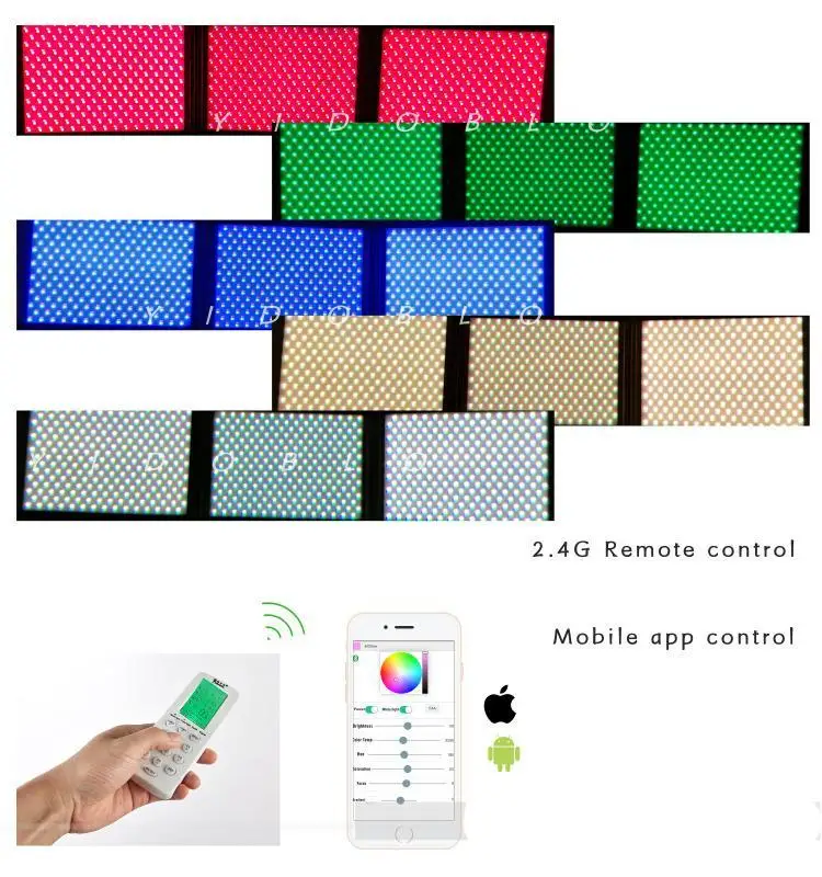 

Yidoblo APP Control Slim Folding LED panels video light RGB LED ligthting durable Aluminum Body professional Foldable LED Lamp