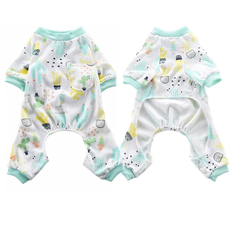 Cute Cat Clothes Pajamas Soft Vest T Shirt for Small Dogs Pet Clothes Clothing Cat Vest Jumpsuit Spring Autumn Outfit 35