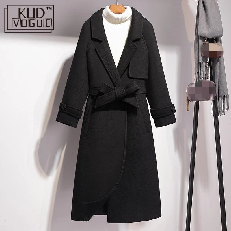 пальто женское Осенне зимние женская куртка шерстяное Полушерстяное длинное