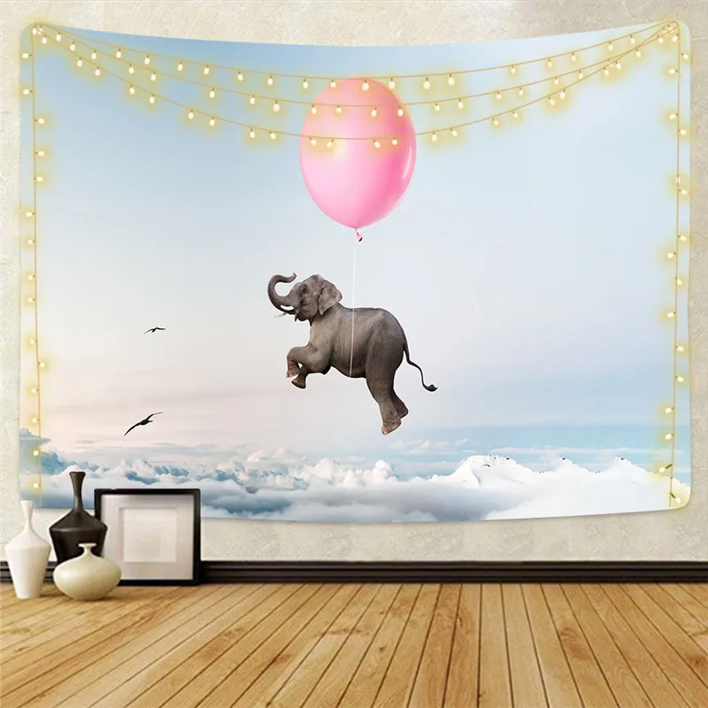Дропшиппинг слон гобелен настенный хиппи украшение дома из полиэстера одеяло