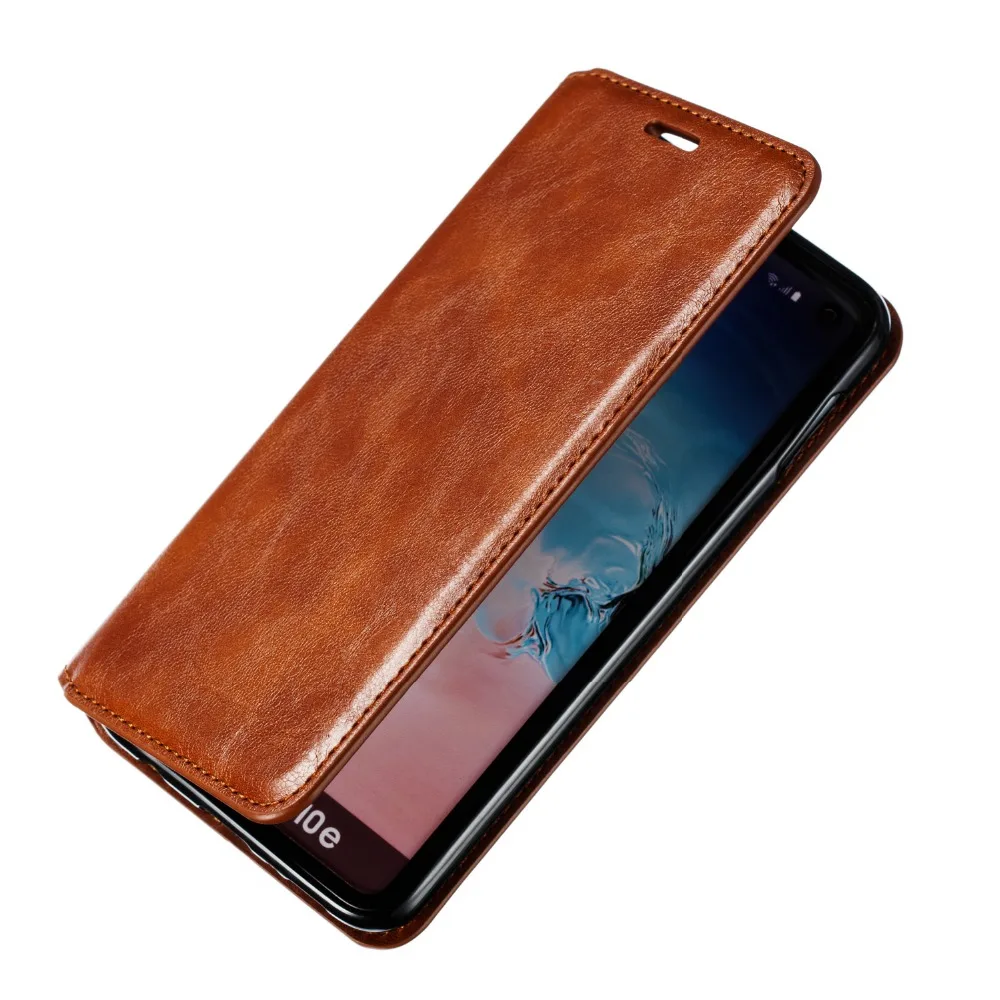 Для samsung Galaxy S10 S9 S8 Plus S7 Edge S10e X 5G ретро кожаный чехол слот для карт чехол на магните для телефона держатель телефона сумка
