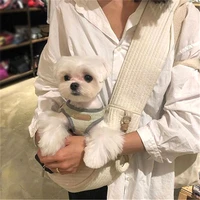 handmade pet dog puppy kitten carrier outdoor travel handbag canvas single shoulder cat bag sling comfort tote bag breathable
