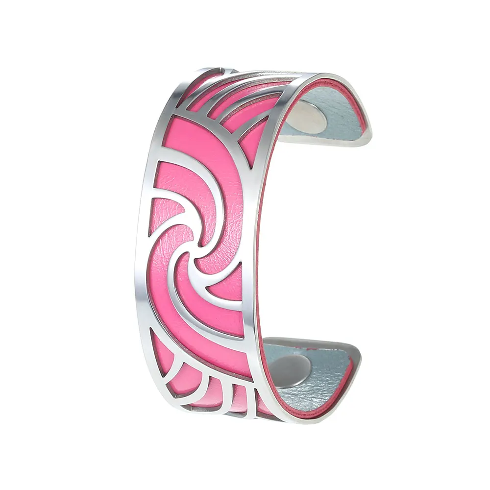 georgette Bangle Кремо крученый браслет браслеты Femme Manchette Bijoux нержавеющая сталь Argent высокое качество элегантный браслет Pulseiras - Окраска металла: georgette Bangle