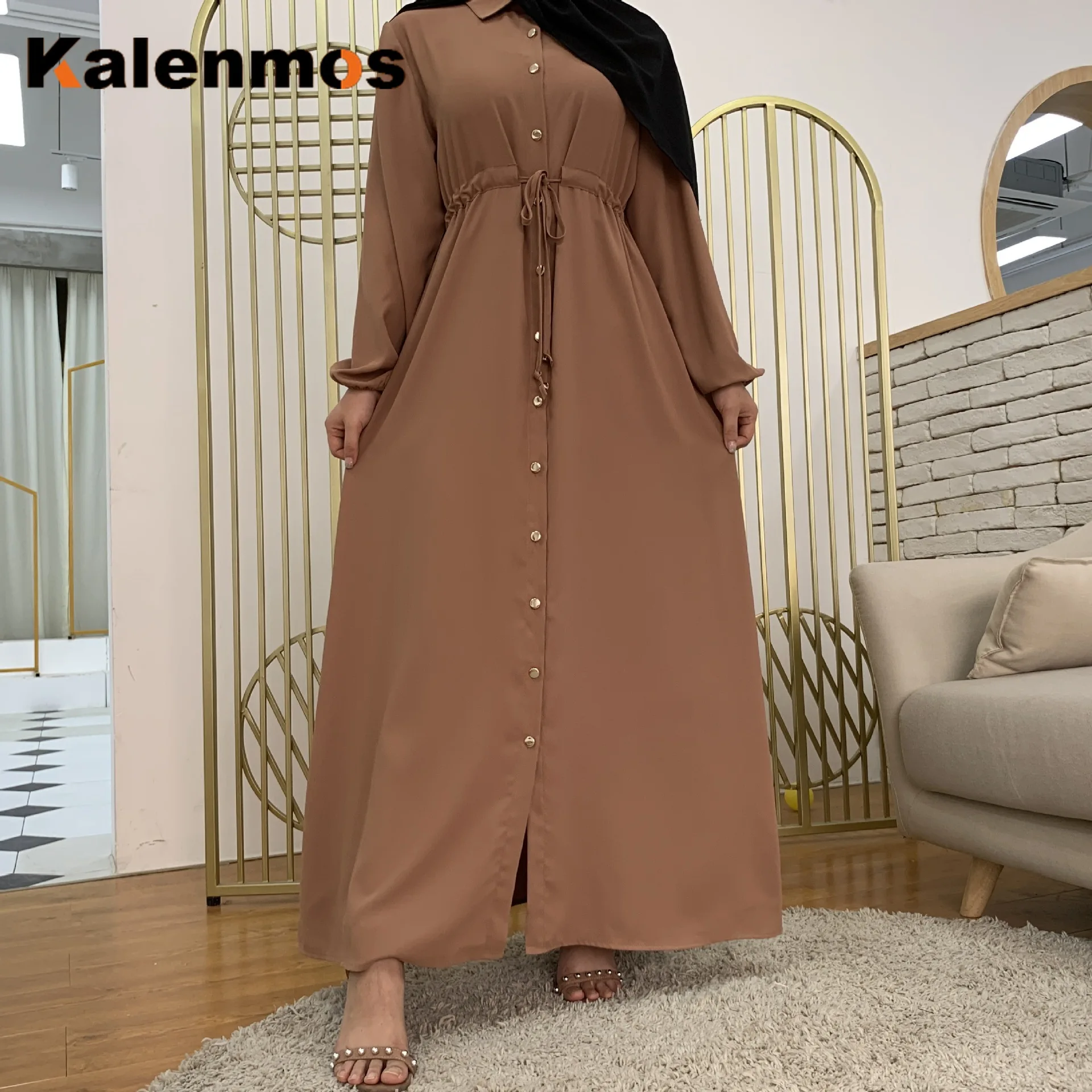 Женское платье хиджаб с длинным рукавом в арабском и мусульманском стиле|Женские