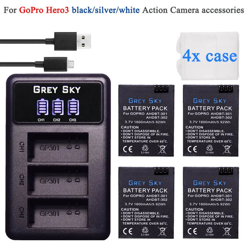 Аксессуары для камеры Go Pro Hero 3 + gopro3 gopro аксессуары HD в черном и белом