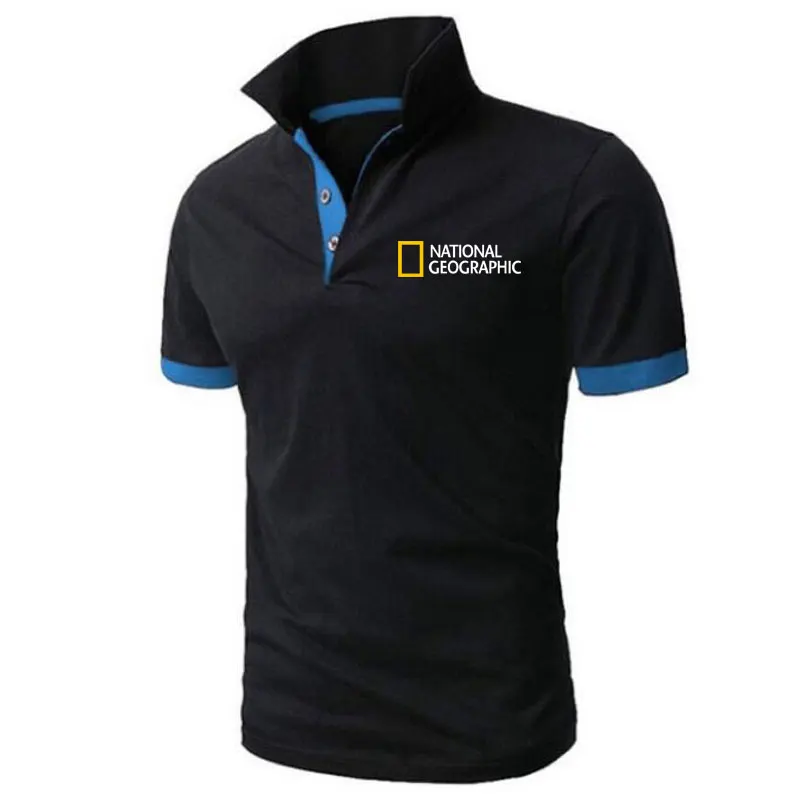 

2021 High Quality NATIONAL GEOGRAPHIC CHANNEL Polo Classic Brand Men Polo Shirt Men Casual Solid Short Sleeve Cotton Polos