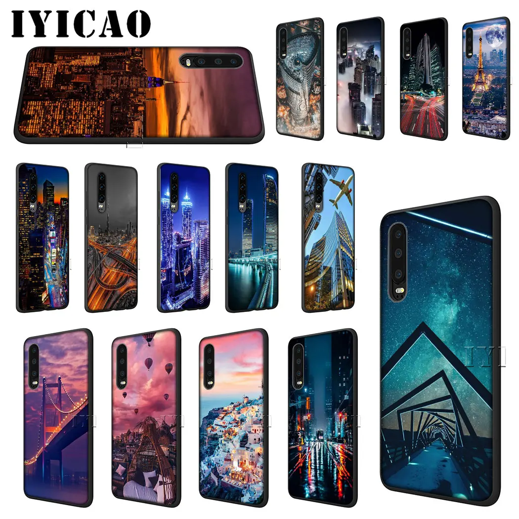 Hong Kong закат небоскреб город Бухта мягкий для huawei Y5 Y6 Y7 Y9 Prime Коврики 10 20 30 Pro Lite Nova 2i 2
