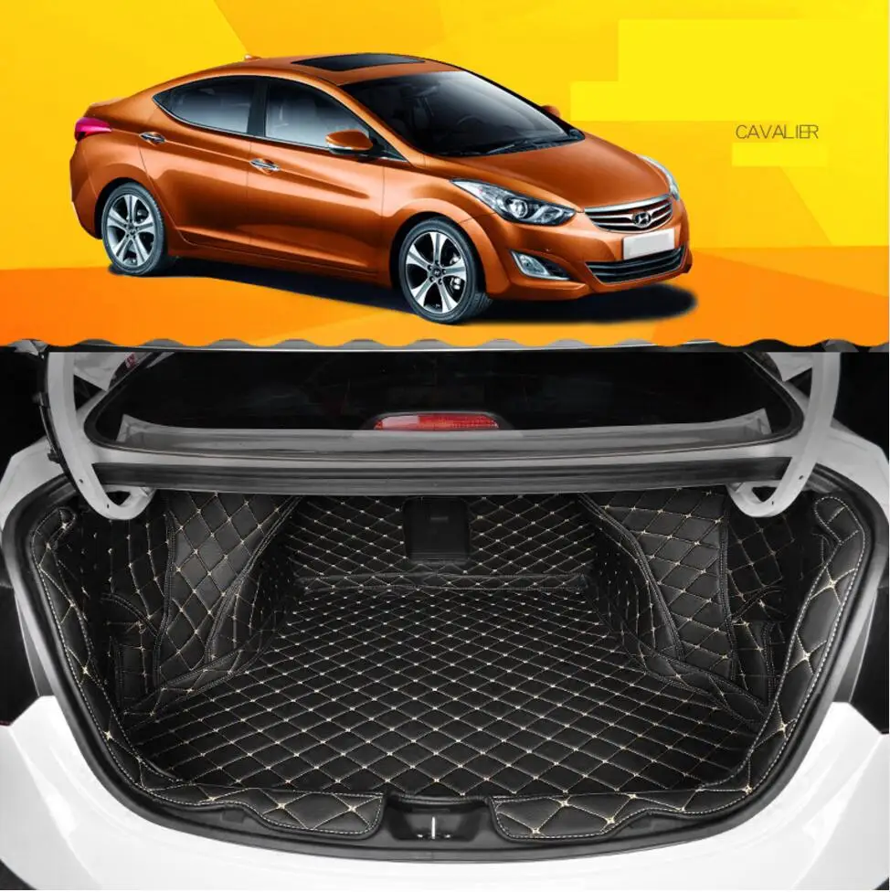 

fiber leather car trunk mat for hyundai elantra 2011 2012 2013 2014 2015 for hyundai Avante car accessories