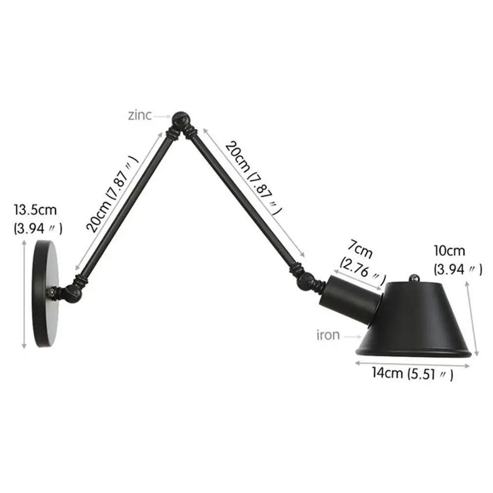 Настенный светильник черный Промышленный Эдисон бра винтажный Ретро стиль