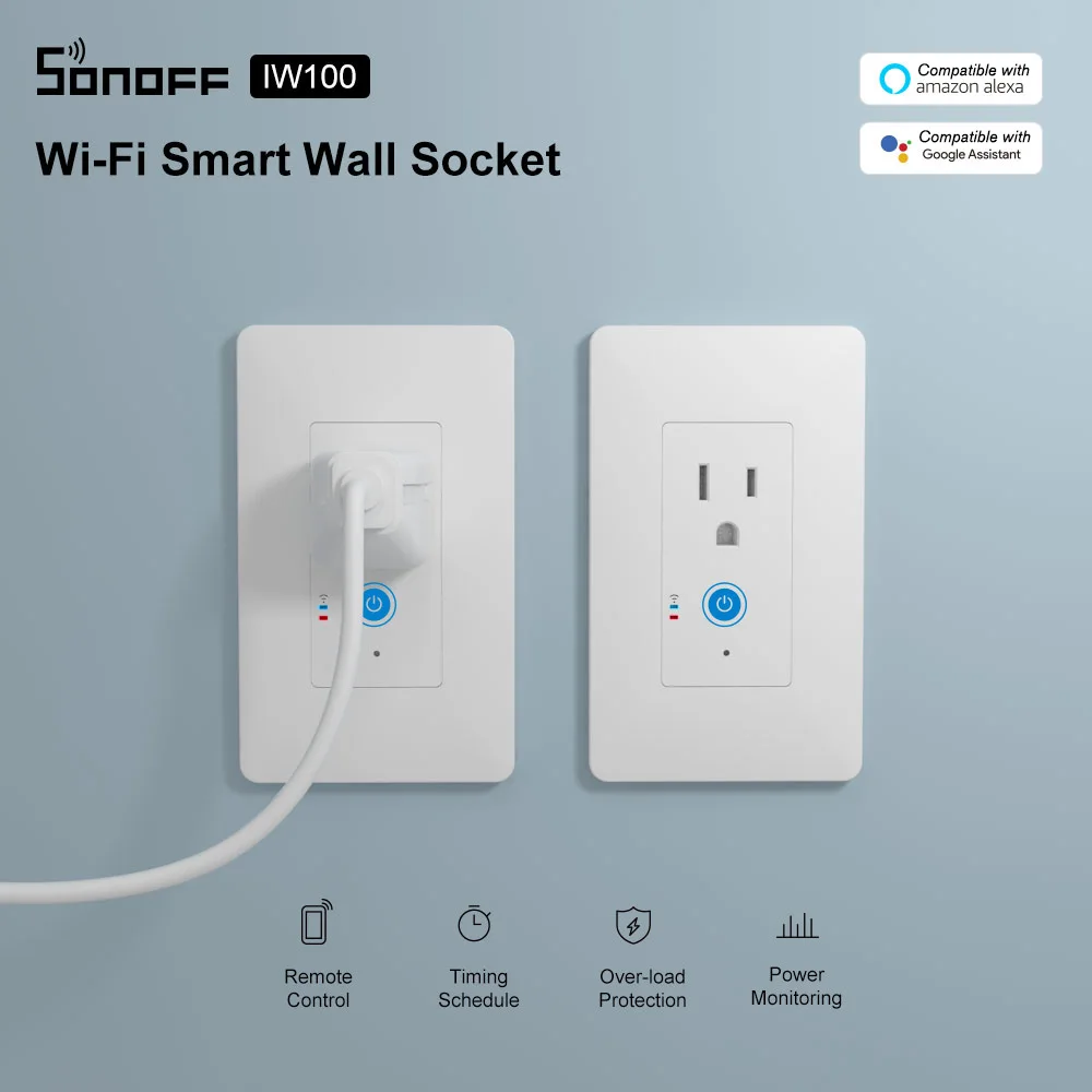 Sonoff IW100/IW101 US WiFi смарт контроль мощности настенный выключатель энергосберегающая