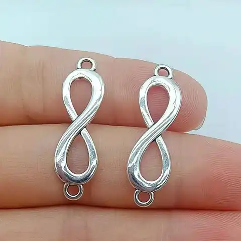 Pendants with infinity symbols 20 pcs., Jewelry "Make yourself", accessories for antique silver, 29 x9 mm