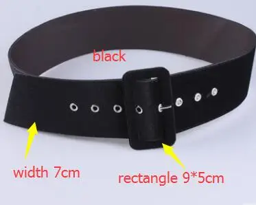 black rectangle Корейская мода леди элегантный плюс ультра широкий плюшевый вельвет с пряжкой ремень высокое качество Вечерние Роскошные поясные ремни зеленый синий золотой сексуальный - Цвет: black rectangle