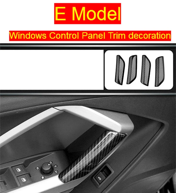 E Model Carbon fiber Автомобильный Стайлинг из углеродного волокна Стиль рычаг переключения передач рукав украшения крышки кнопок наклейки для Audi Q3 аксессуары для интерьера - Название цвета: E Model Carbon fiber