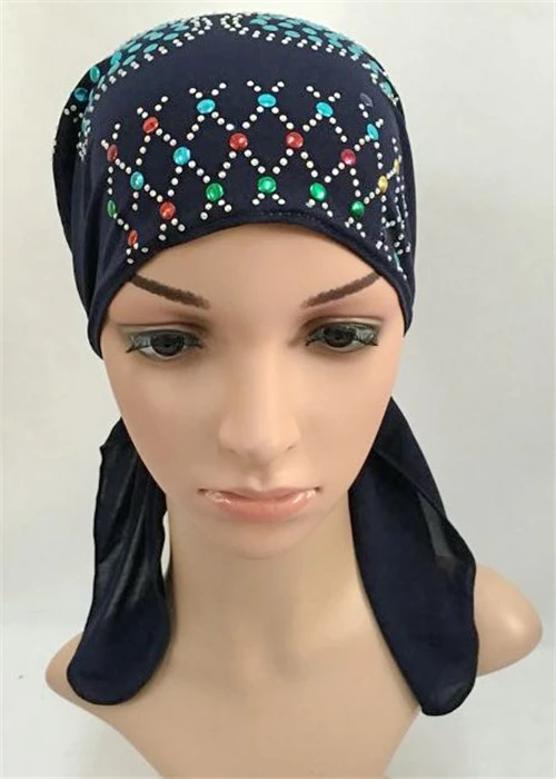 Женская многоцветная бандажная шляпа с блестками мусульманские внутренние
