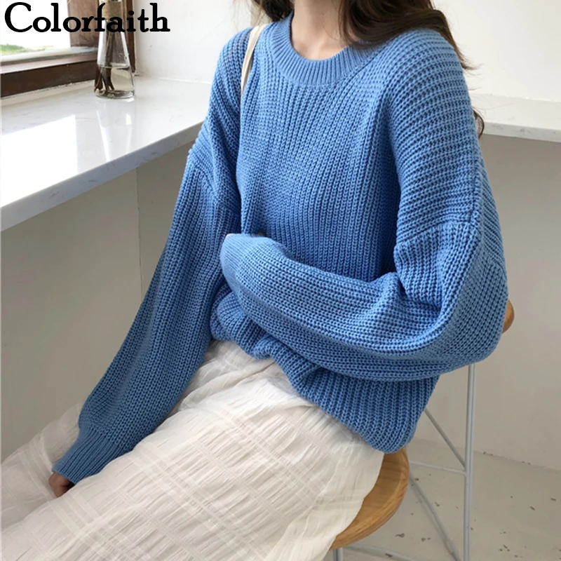 Colorfaith 2019 Новый осень зима Для женщин свитер пуловер с О образным вырезом