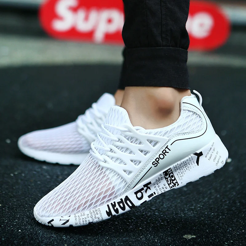 

Men Shoes 2021 new summer flying mesh leisure hollow light Korean fashion trend sports men's shoes