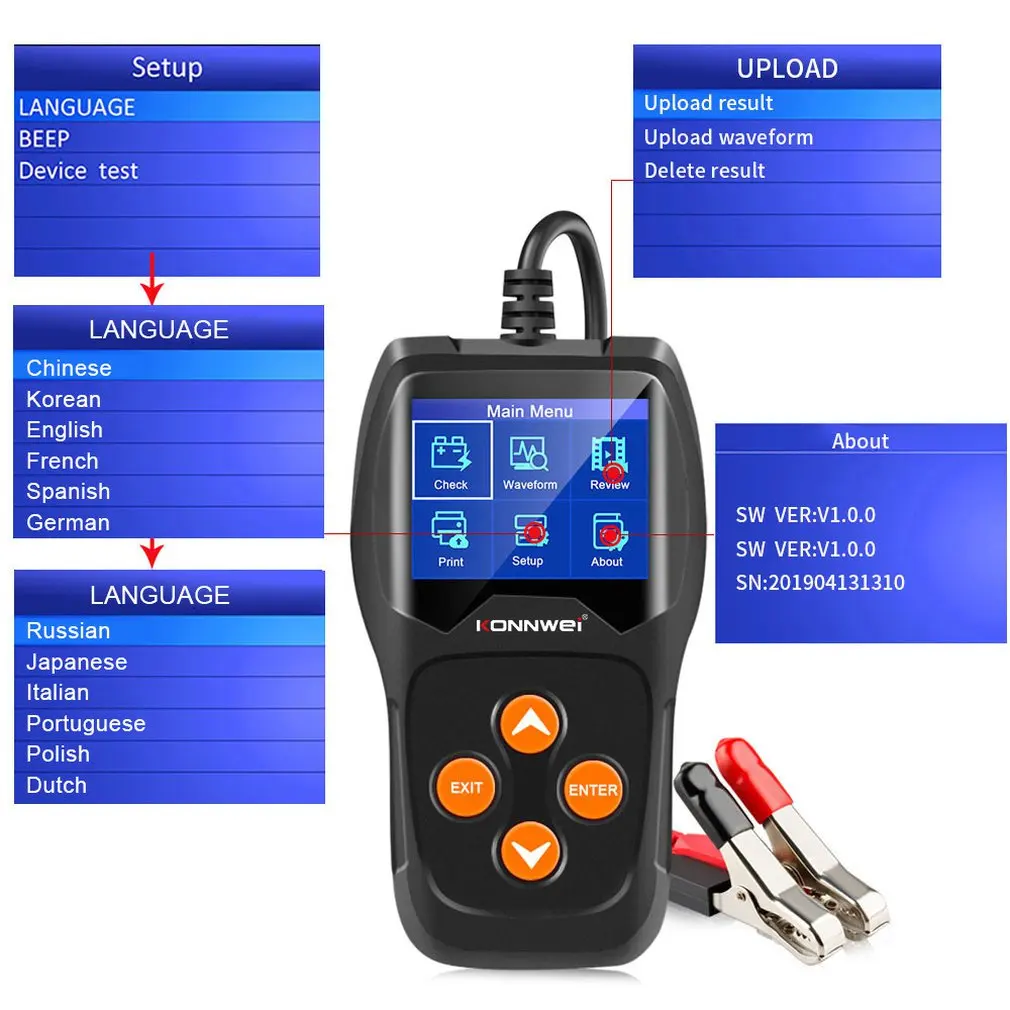 Professional 12V Car Battery Tester 100 To 2000Cca 12 Volt Tools For The Quick Cranking Charging Diagnostic | Автомобили и