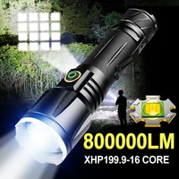 800000lm poweful flashlight xhp199 9 with clip telescopic zoom type c usb rechargeable xhp50 2 led torch use 2665018650 battery