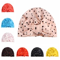 baby point print bonnet big bow hats for girls winter autumn cotton soft skin friendly warm cap beanie hats clothes accessories