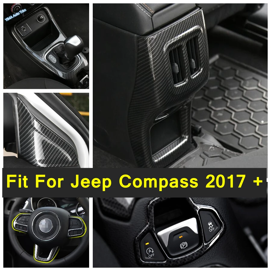 

Электрическая ручная кнопка стояночного тормоза/стойка A/рулевое колесо/контейнер для хранения Противоударная крышка отделка для Jeep Compass 2017 - 2020