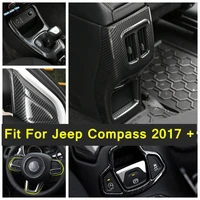 electric hand parking brake button pillar a steering wheel storage box anti kick cover trim for jeep compass 2017 2020