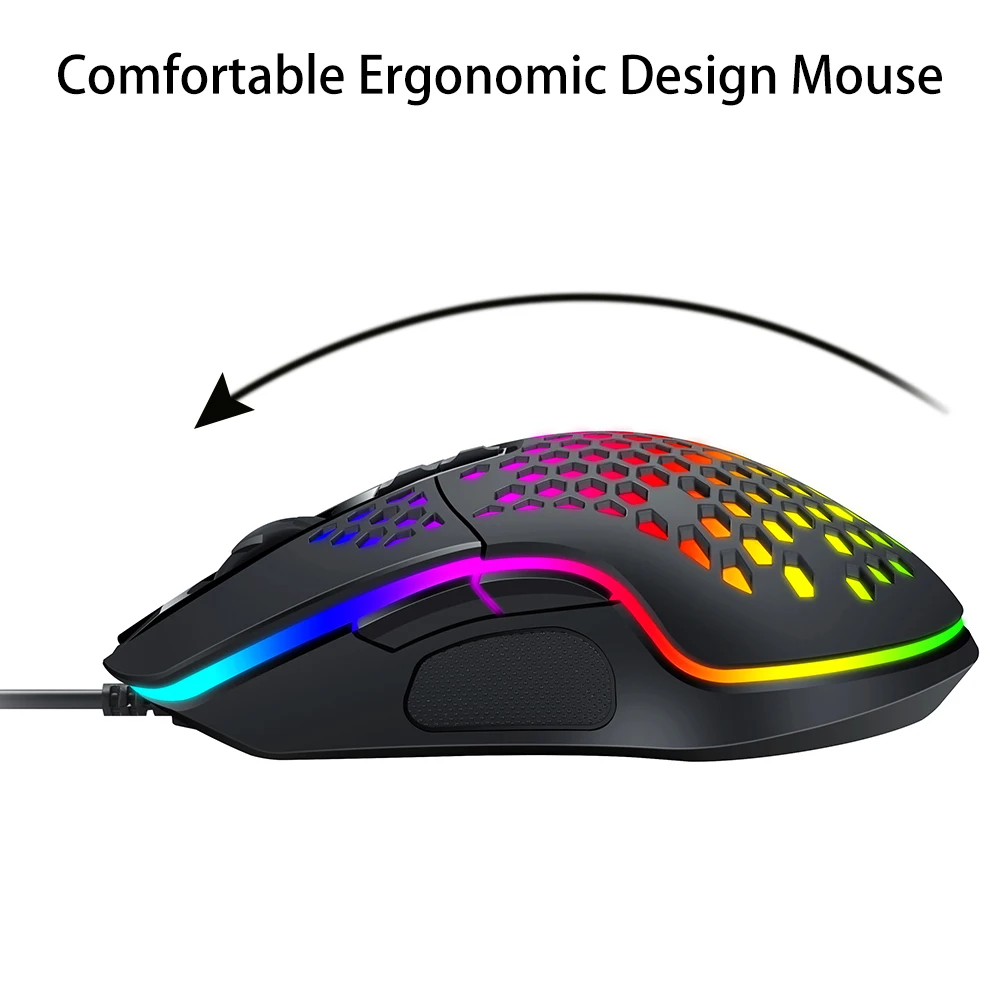 Проводная эргономичная мышь 6400DPI с подсветкой RGB игровая профессиональная