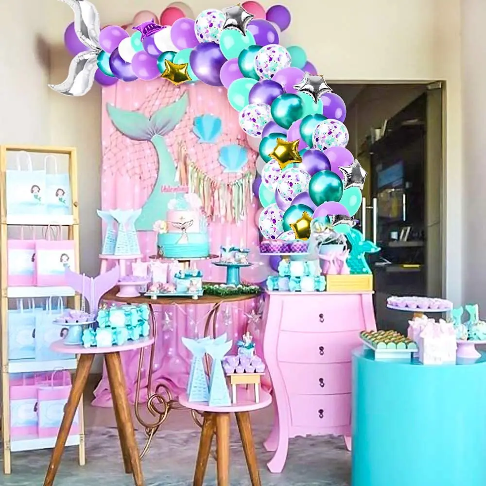 

Mermaid Party Supplies Mermaid Tail Balloon Garland Arch Kit Set for Birthday Supplies The Sea Party Ocean Theme Party Supplies