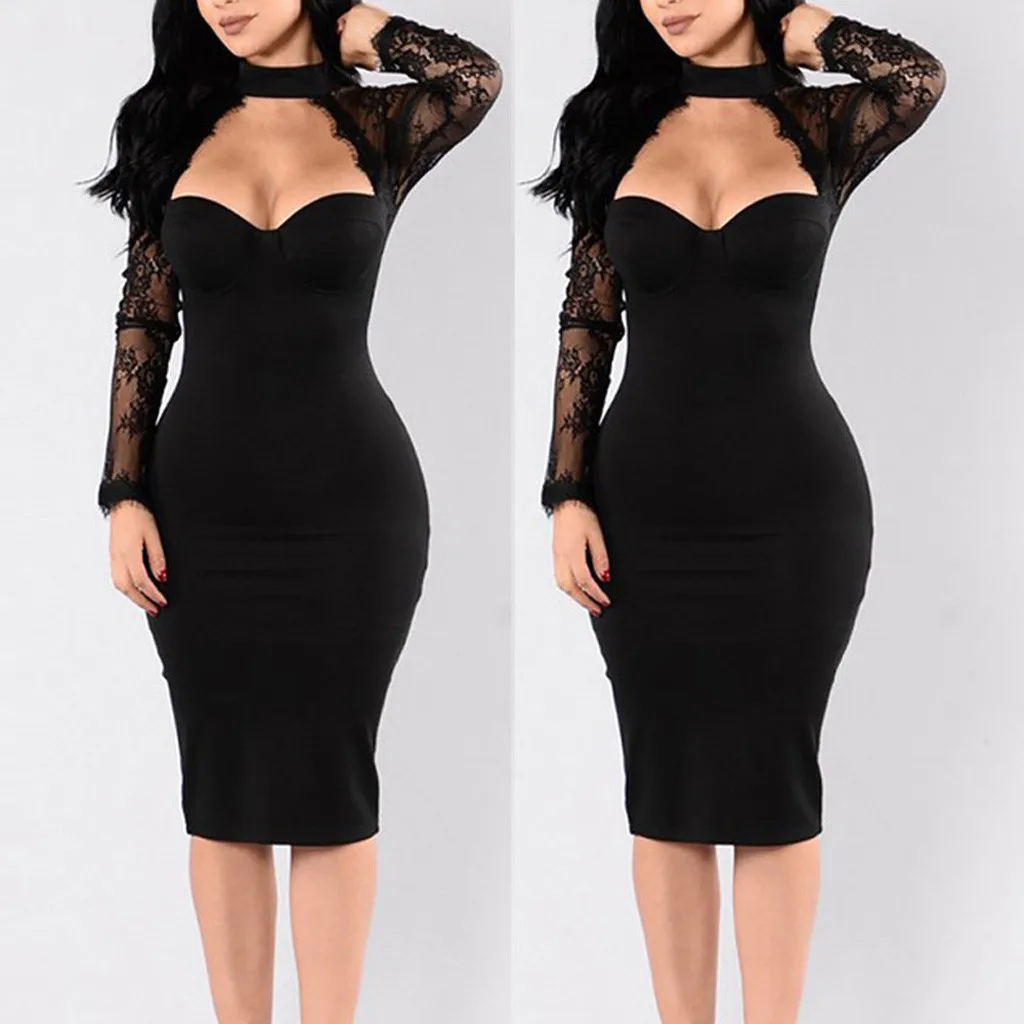 Модные женские Соблазнительные обтягивающие платья Клубные вечерние с