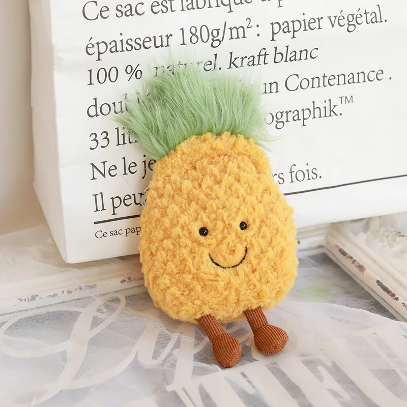 pineapple Супер мягкая кукла авокадо Детский рюкзак милая мягкая игрушка плюшевый фрукт авокадо ананас Кроссбоди сумка Подарочный Кошелек для монет игрушка для девочки - Цвет: pineapple