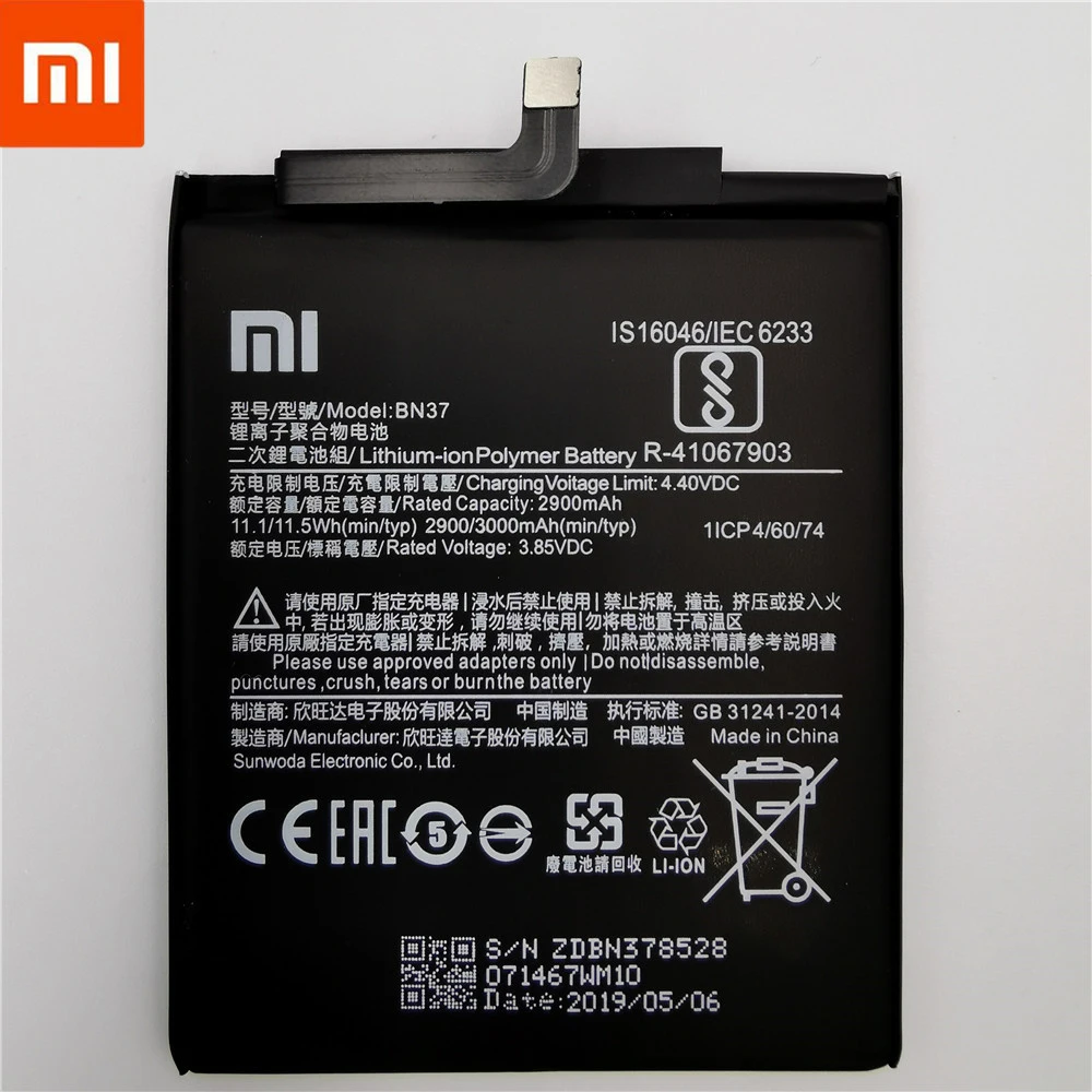 Аккумулятор Xiao mi BN37 3000 мАч для Xiao mi Red mi 6 Red mi 6 Red mi 6A высококачественные Сменные Аккумуляторы для телефонов+ Бесплатные инструменты