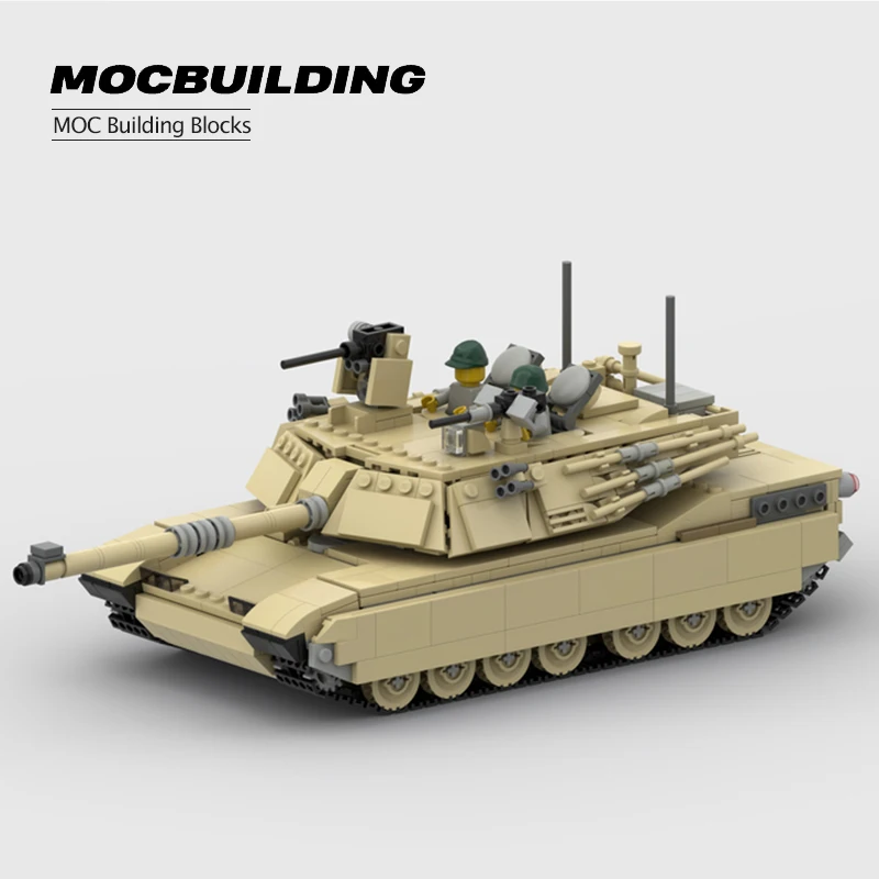 

Конструктор MOC M1A2 Abrams для сборки танка времен Второй мировой войны, игрушки для мальчиков
