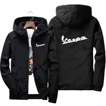 Mens bomber jacket thin long sleeve Vespa print military jacket hooded 2021 windbreaker zipper coat brand clothing hot