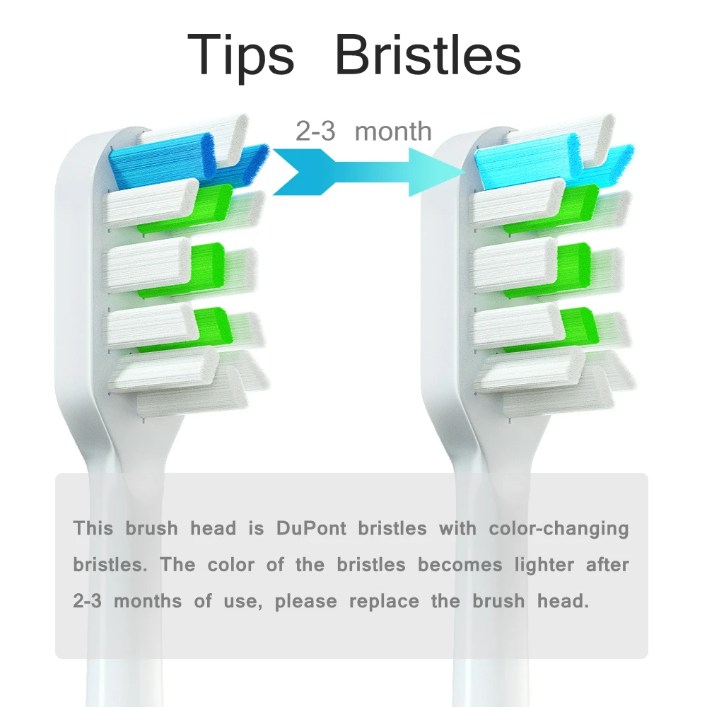 Replacement Toothbrush Heads for SOOCAS X3/X3U/EX3 Sonic Electric Tooth Brush DuPont Soft Bristle Nozzles With Vacuum Packaging