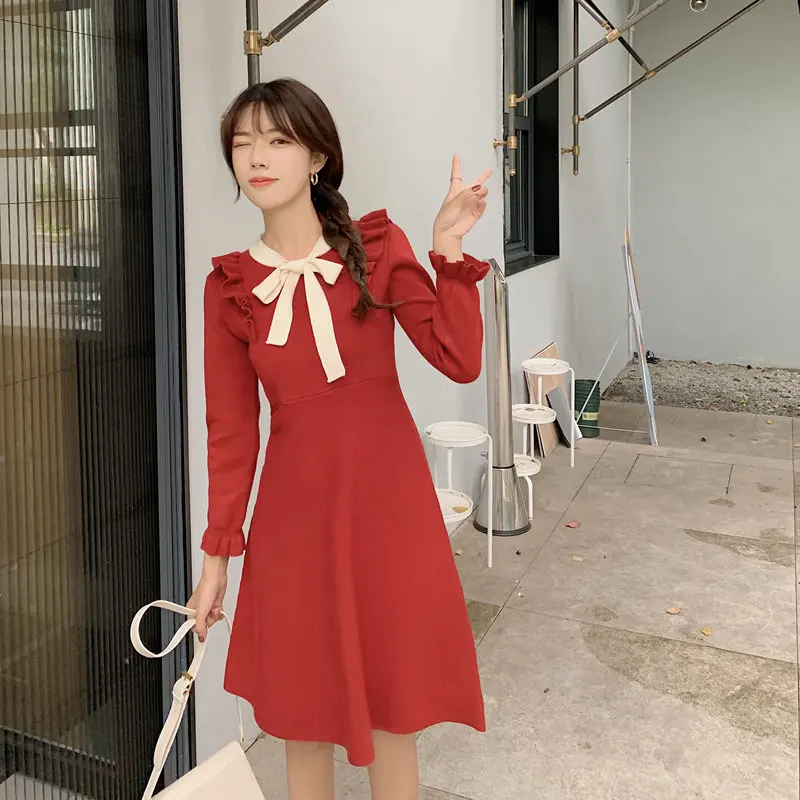 

Casual Women Spring Summer Dresses Fashionable Elegant V-Neck High Waist Vintage Korean Style Lady Office Lady Mini Dress