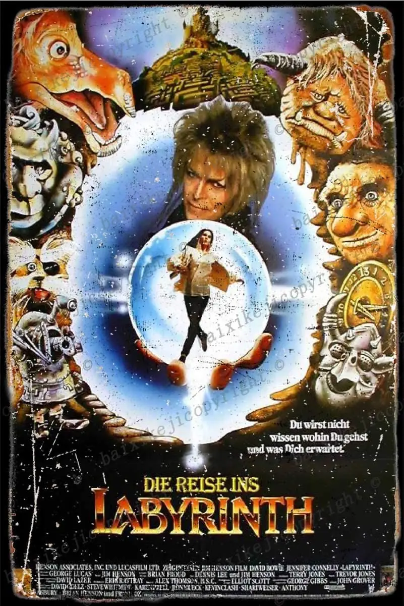 

Labyrinth art poster II Tin Sign Vintage Metal Sign Poster Home Wall Decor Cafe Bar Pub Club Gift