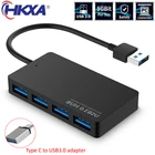 USB-разветвитель HKXA, USB 3,0, 4 порта, для ноутбуков, ПК