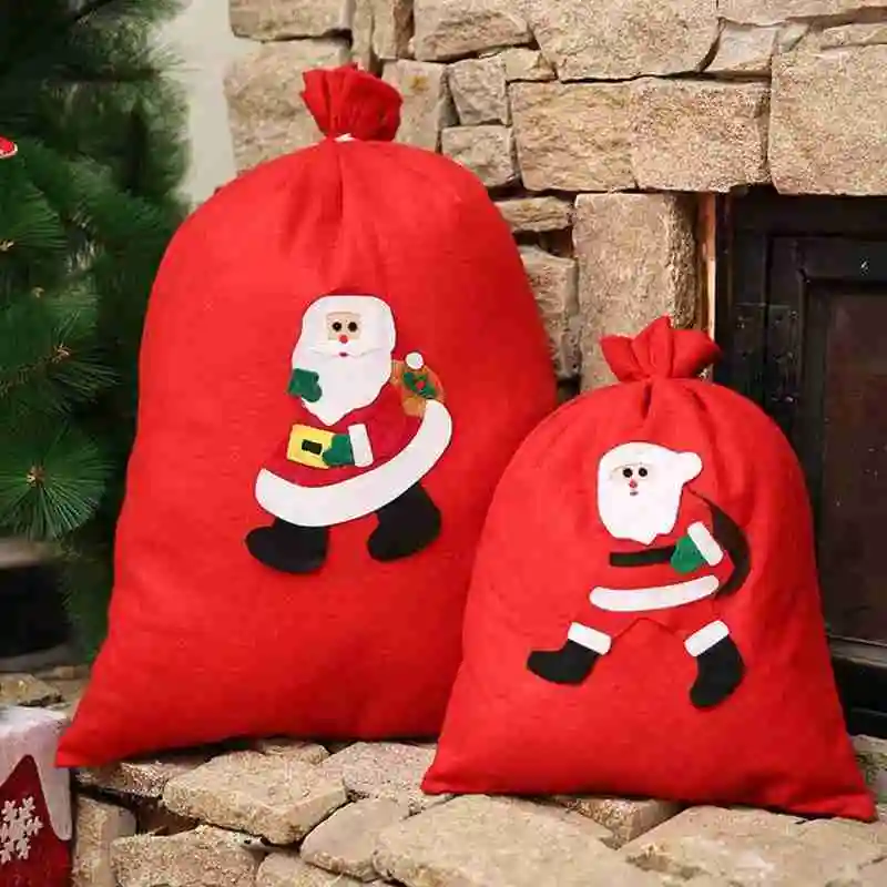 

Drawstring Pocket Christmas Gift Bag Santa Claus Backpack Gift Non-woven Bag P2G3