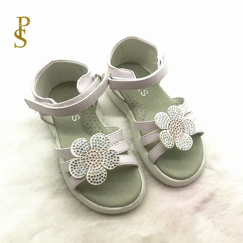 Обувь для девочек с милыми цветами Детские сандалии Сандалии из искусственной
