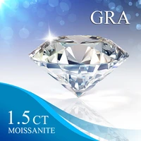 1 5ct 7 5mm d color vvs1 white round excellent cut moissanites with gra certificate loose stone grade test positive lab diamond