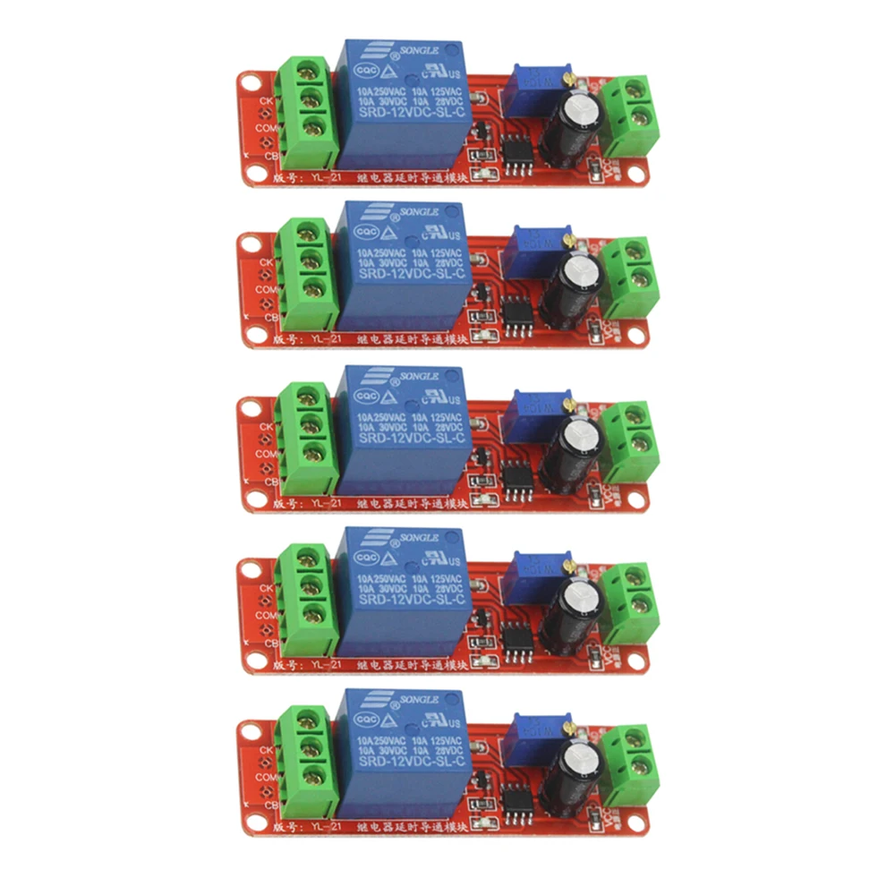 5PCS DC 12V Time Delay Relay NE555 Time Relay Shield Timing Relay Timer Control Switch Module
