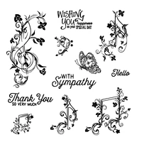 azsg beautiful music flower notes clear stampsseal for diy scrapbooking card making album decorative silicone stamp crafts