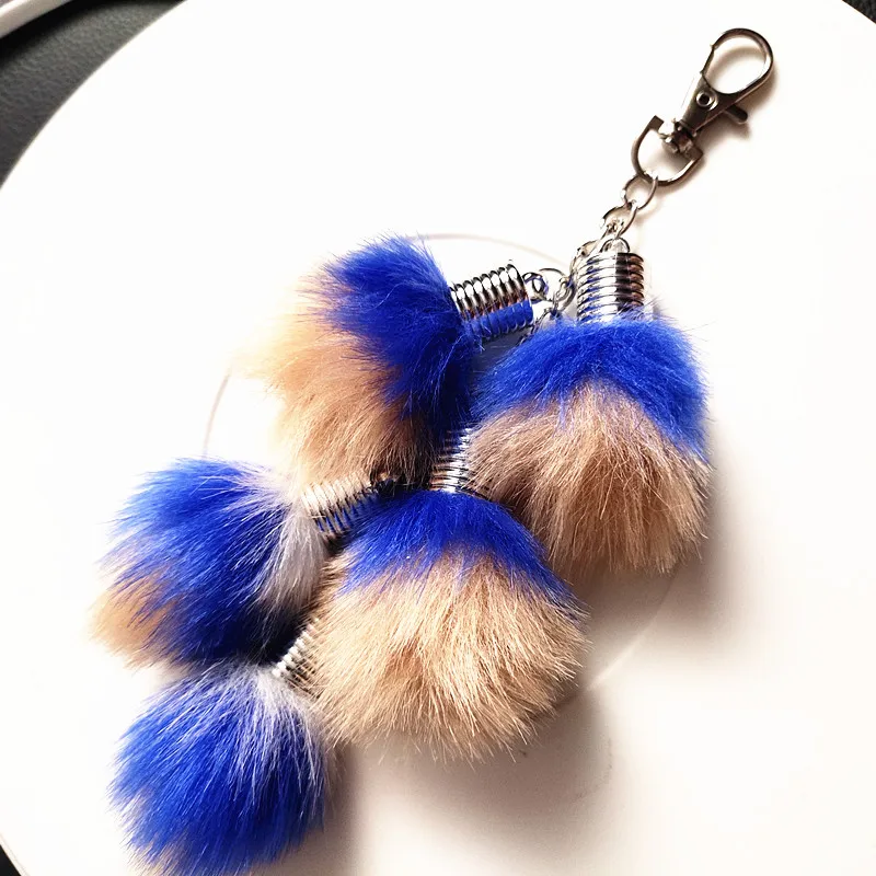 20 см в длину Искусственный мех брелки виноград гроздь дизайн брелоки с помпонами
