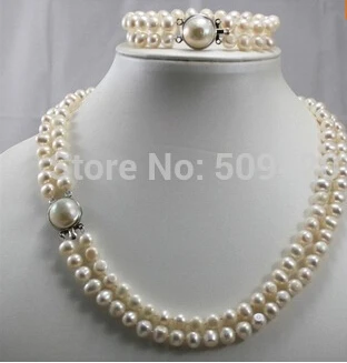 Бесплатная доставка&gt 2 ряда культивированный 7-8 мм белый/черный жемчуг оболочки