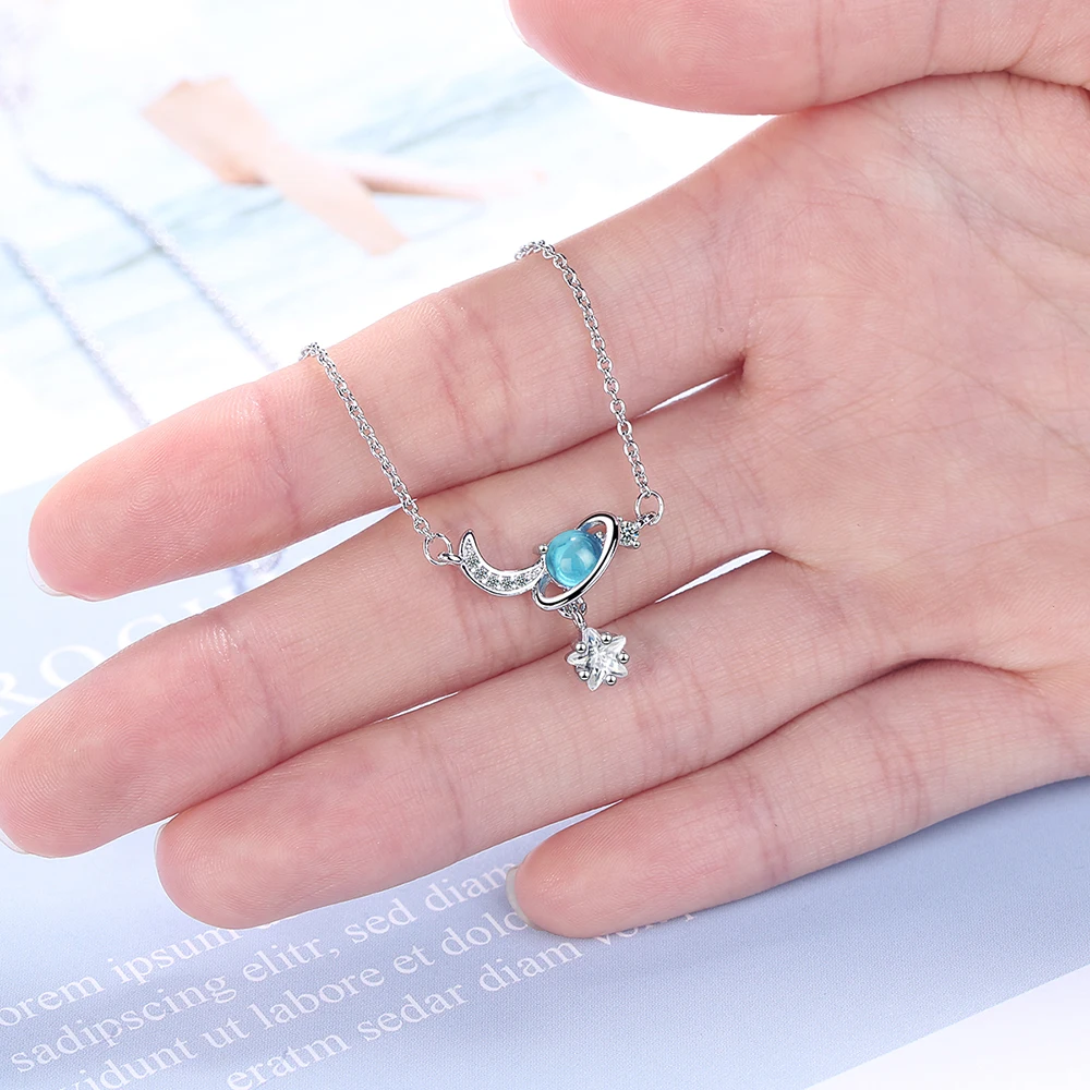 QIAMNI изящное ожерелье с подвеской в виде Луны и звезды для подружек Коктейльная