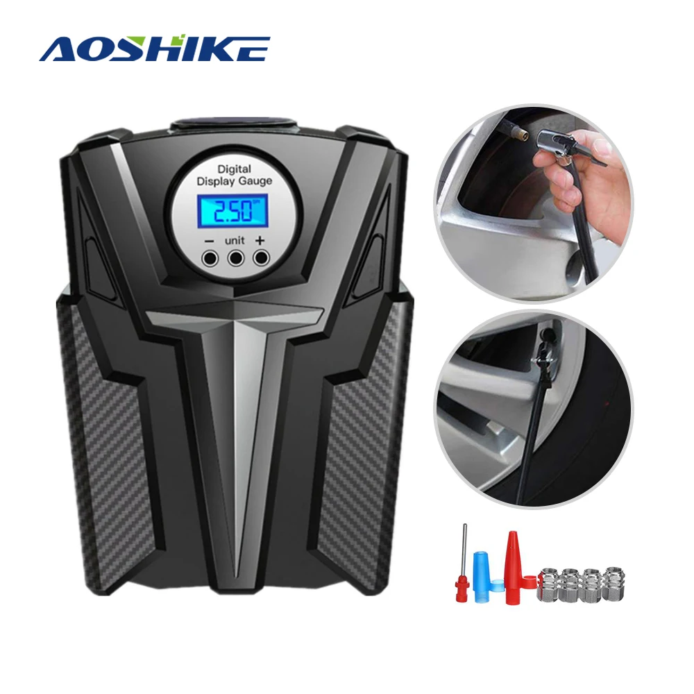 AOSHIKE автомобильный насос цифровой Tnflator для шин DC 12 В портативный воздушный