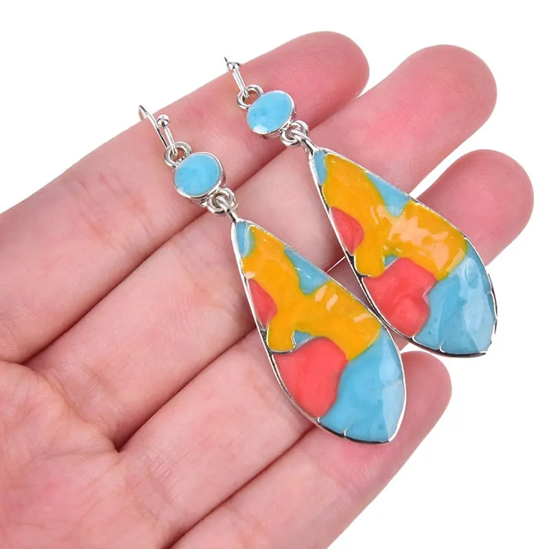 Винтажные серьги из натурального камня 1 пара|Серьги-подвески| |