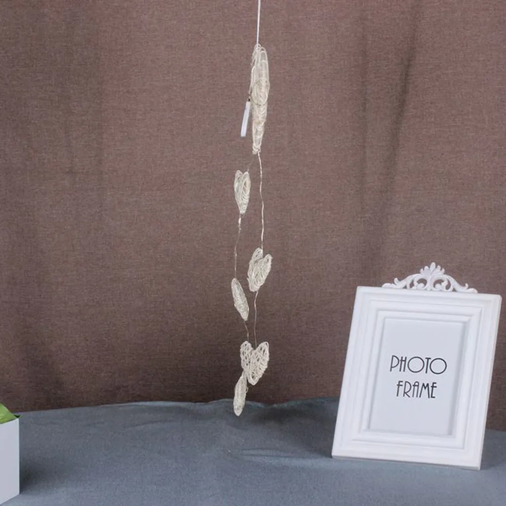 Деревянный ротанговый подвесной светильник в форме сердца для комнаты ночник